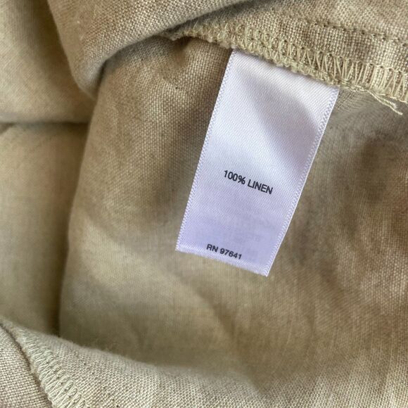 J.Jill Size L P Love Linen 100% Linen Beige Pull On Elastic Waist Pants - Picture 3 of 5